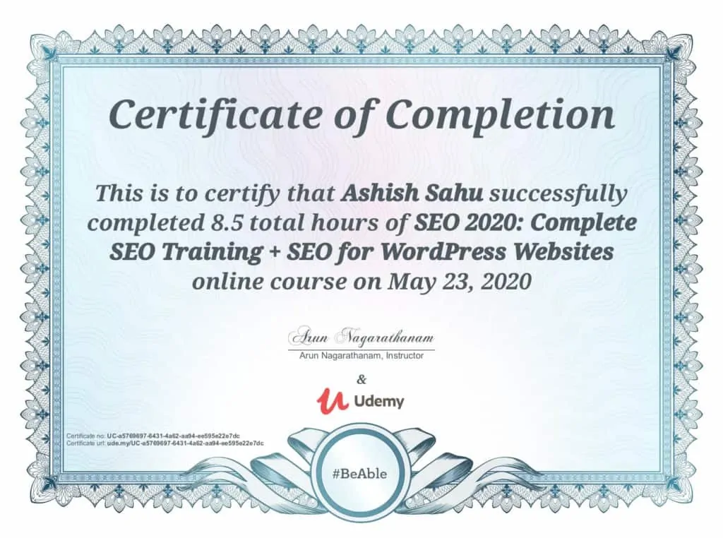 Ashish-Sahu-SEO-Training-Certificate-for-WordPress-Websites