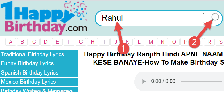 search-birthday-song-name